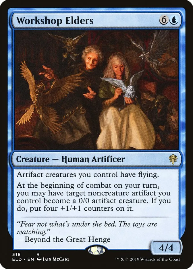 2019 Throne of Eldraine Workshop Elders rare #318 rare card image