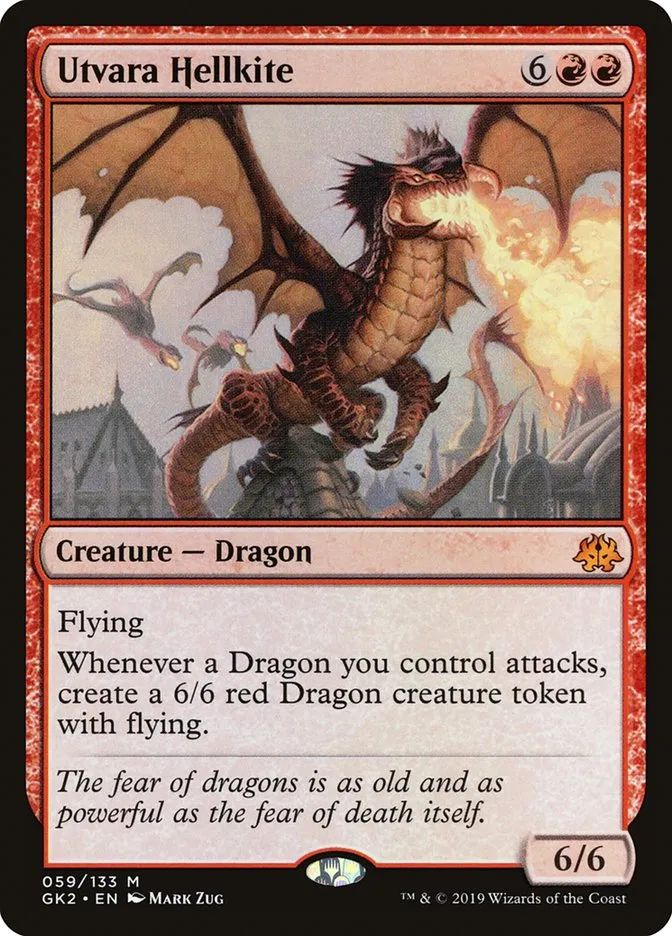 2019 RNA Guild Kit Utvara Hellkite mythic #59 mythic card image