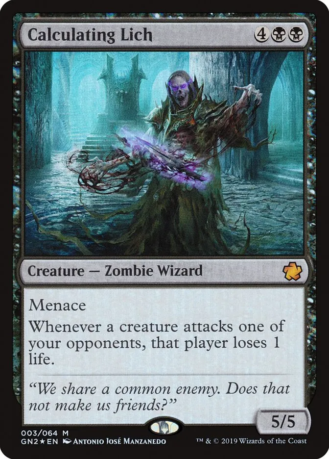 2019 Game Night 2019 Calculating Lich mythic #3 mythic card image