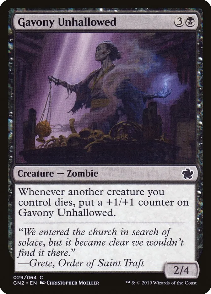 2019 Game Night 2019 Gavony Unhallowed common #29 common card image