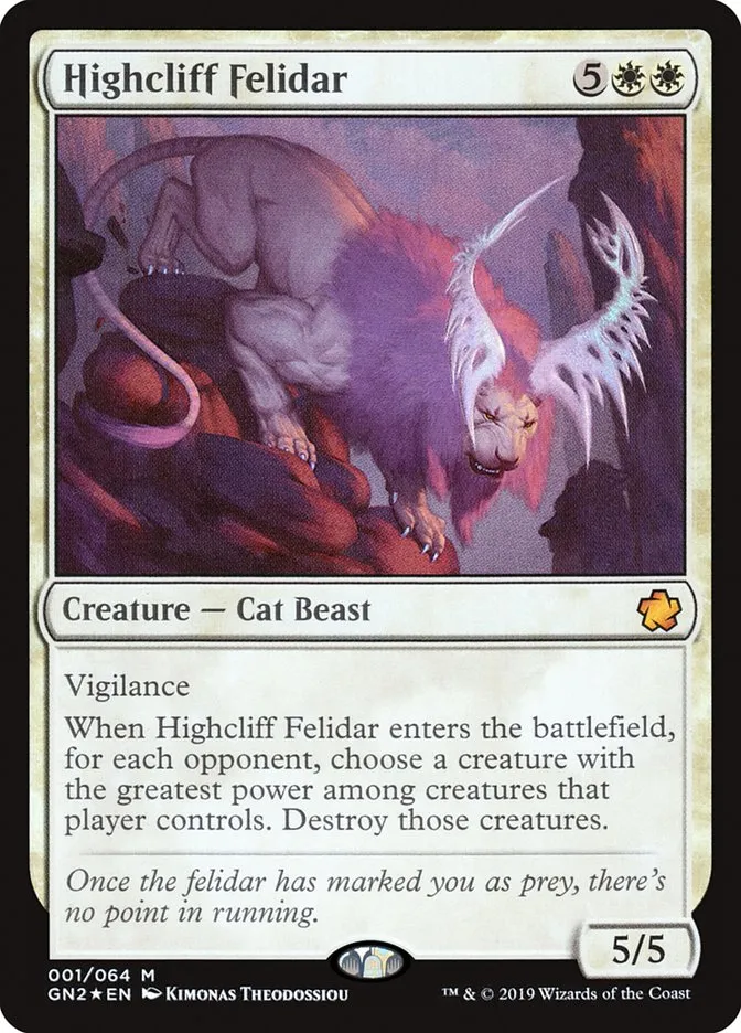 2019 Game Night 2019 Highcliff Felidar mythic #1 mythic card image