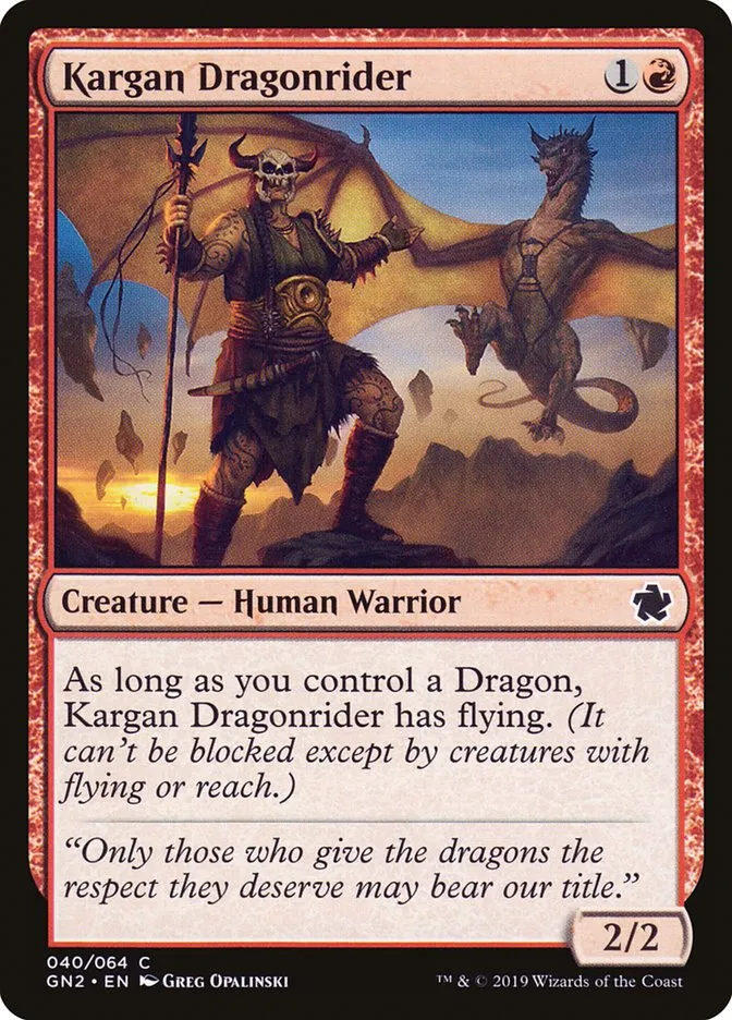 2019 Game Night 2019 Kargan Dragonrider common #40 common card image
