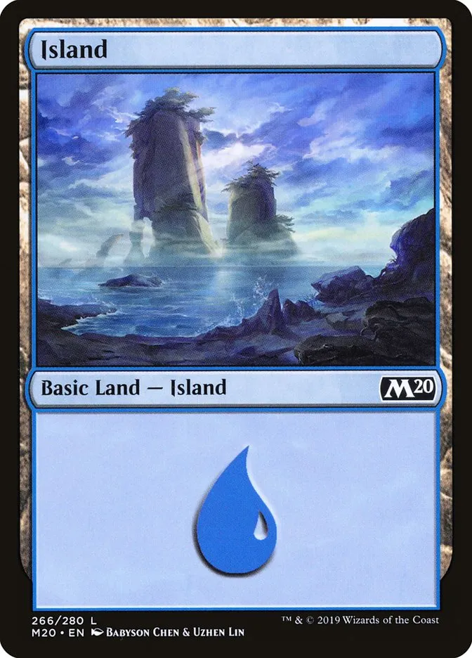 2019 Core Set 2020 Island common #266 common card image