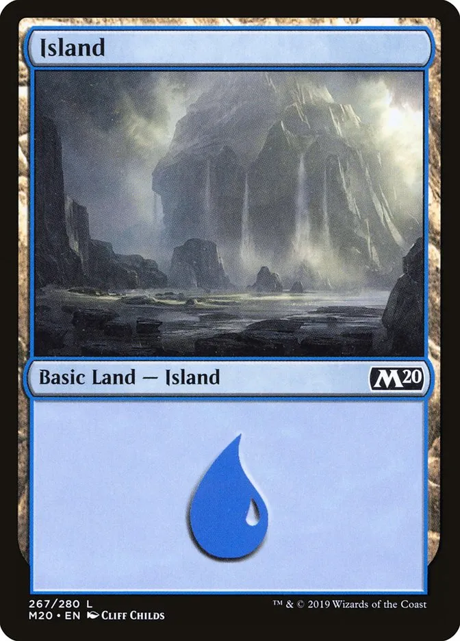 2019 Core Set 2020 Island common #267 common card image