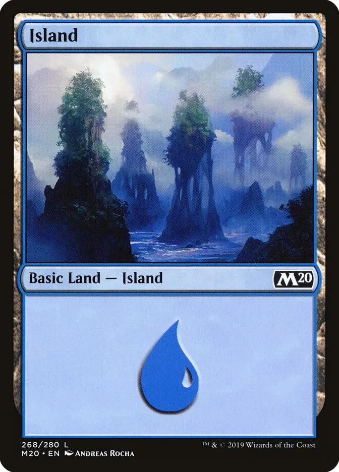 2019 Core Set 2020 Island common #268 common card image