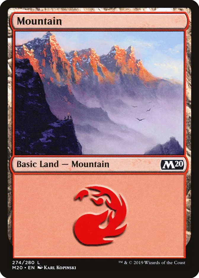 2019 Core Set 2020 Mountain common #274 common card image