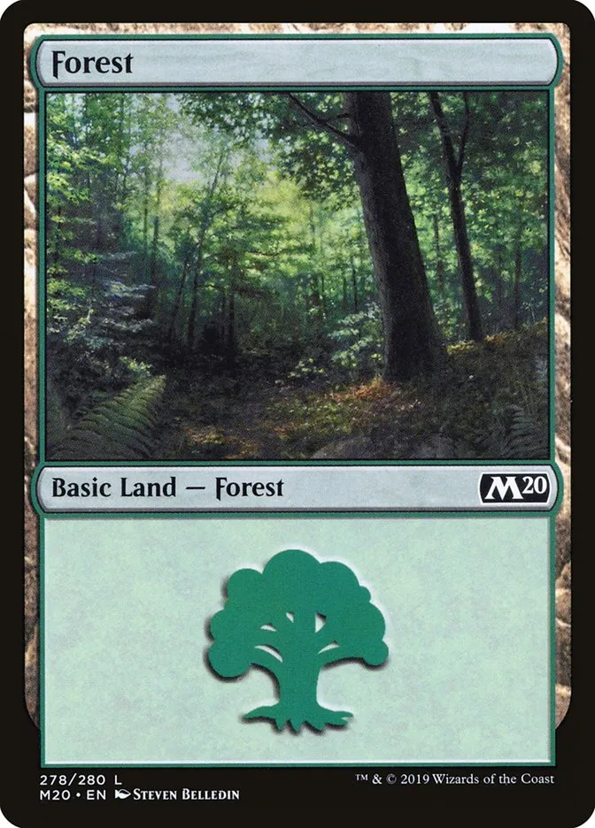 2019 Core Set 2020 Forest common #278 common card image