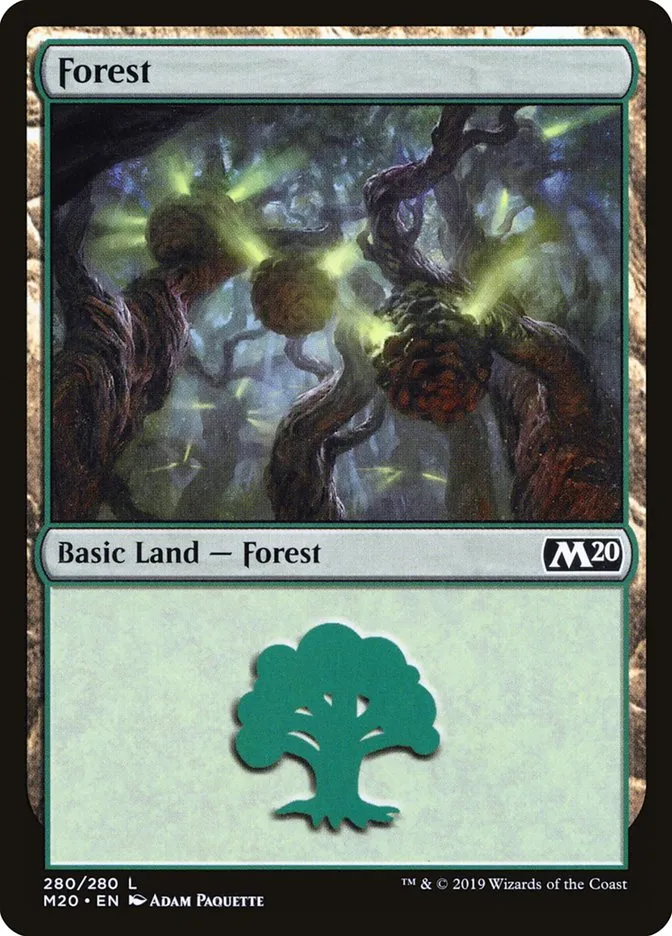 2019 Core Set 2020 Forest common #280 common card image