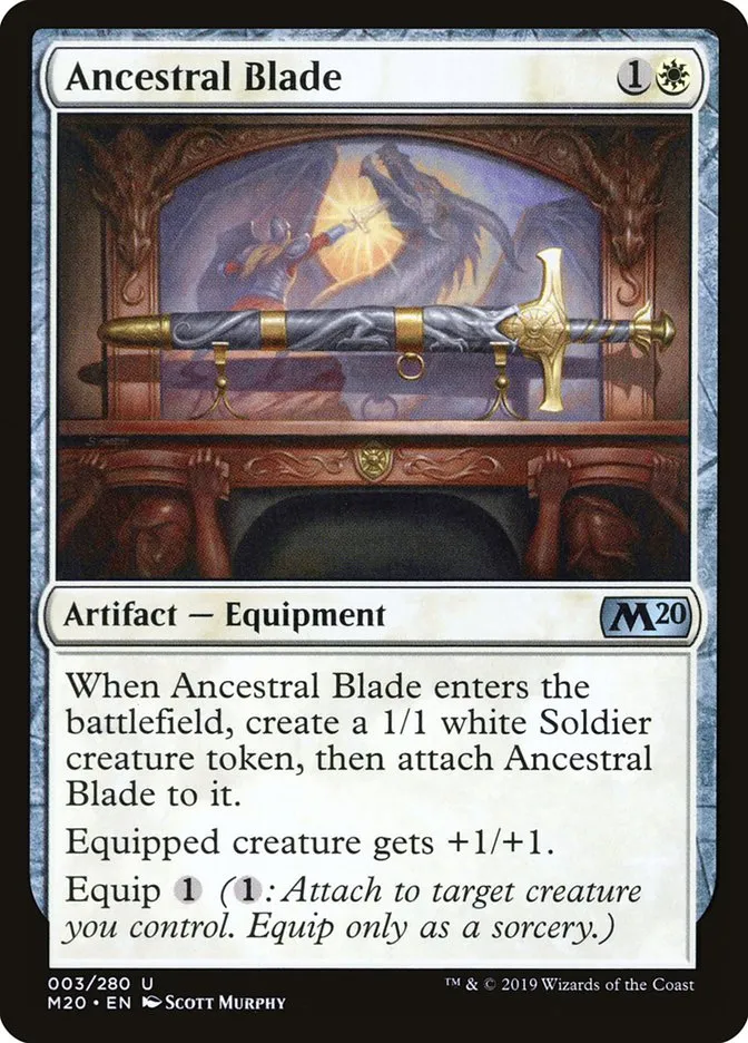 2019 Core Set 2020 Ancestral Blade uncommon #3 uncommon card image