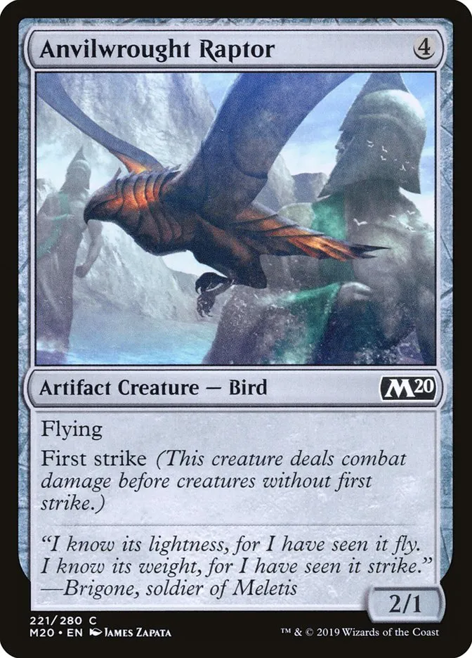 2019 Core Set 2020 Anvilwrought Raptor #221 common card image