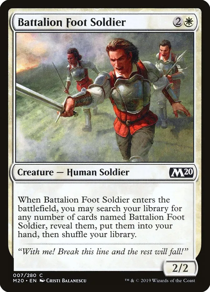 2019 Core Set 2020 Battalion Foot Soldier [Foil] common #7 common card image