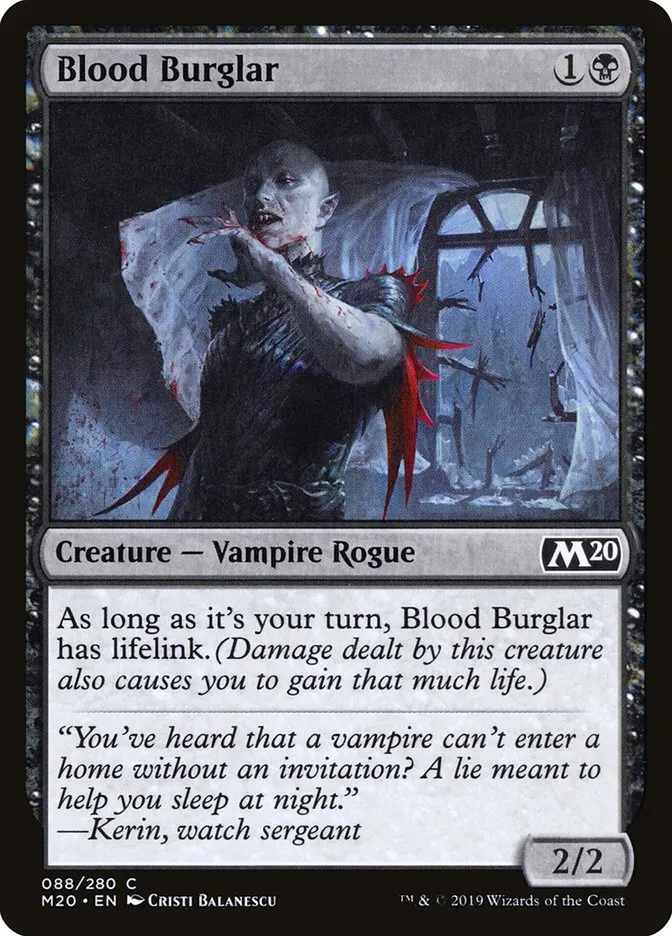 2019 Core Set 2020 Blood Burglar #88 common card image