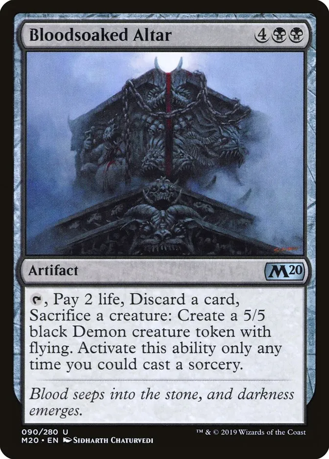 2019 Core Set 2020 Bloodsoaked Altar #90 uncommon card image