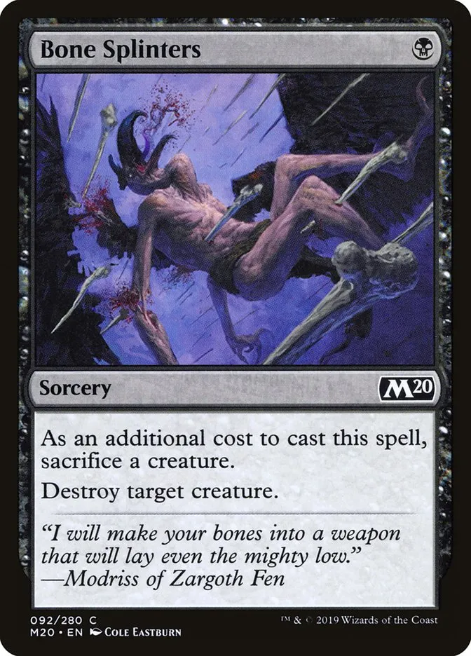 2019 Core Set 2020 Bone Splinters common #92 common card image