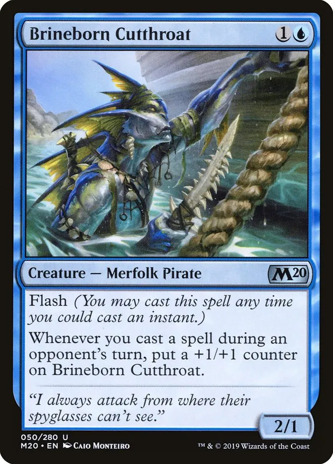 2019 Core Set 2020 Brineborn Cutthroat [Foil] uncommon #50 uncommon card image