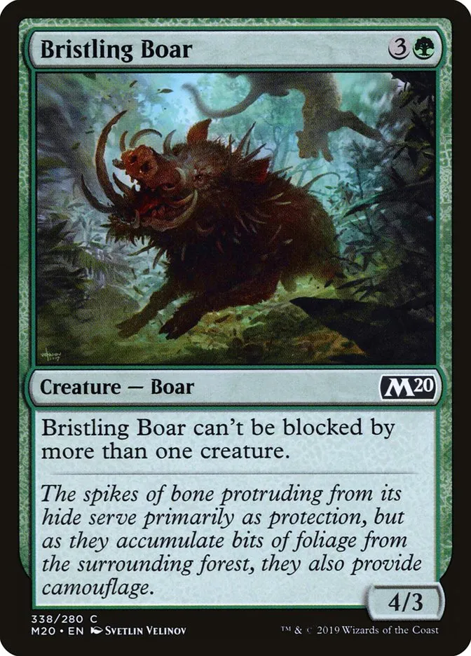 2019 Core Set 2020 Bristling Boar #338 common card image