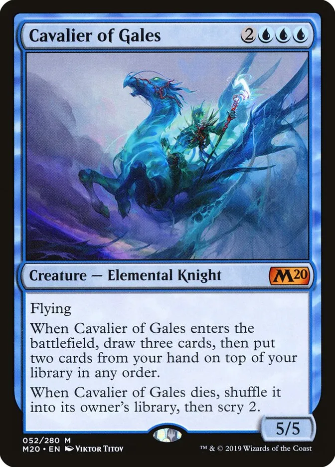 2019 Core Set 2020 Cavalier of Gales [Foil] mythic #52 mythic card image