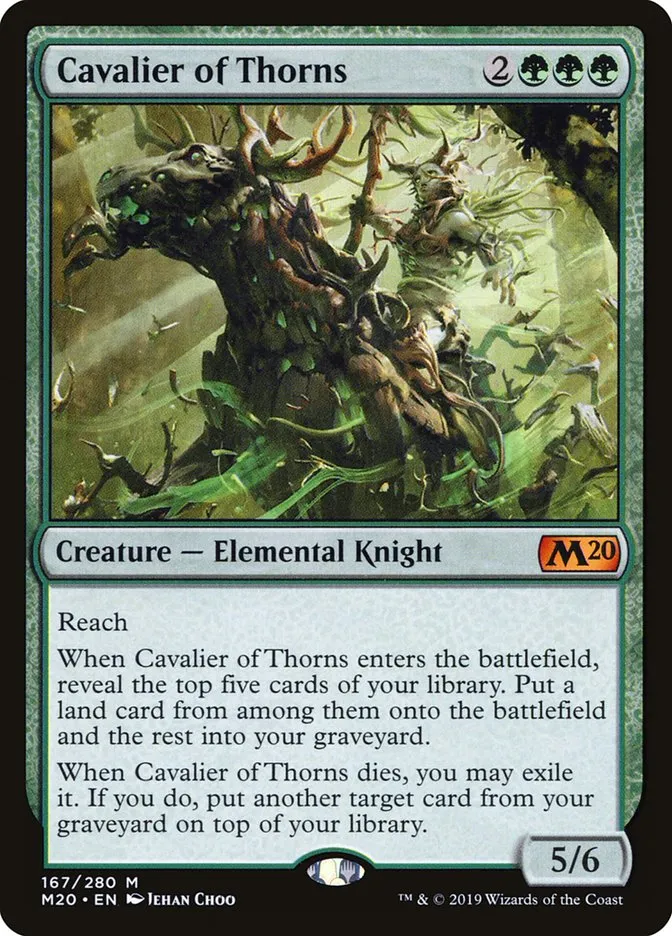 2019 Core Set 2020 Cavalier of Thorns #167 mythic card image