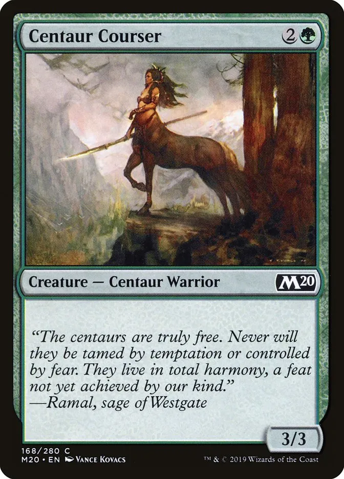 2019 Core Set 2020 Centaur Courser [Foil] common #168 common card image