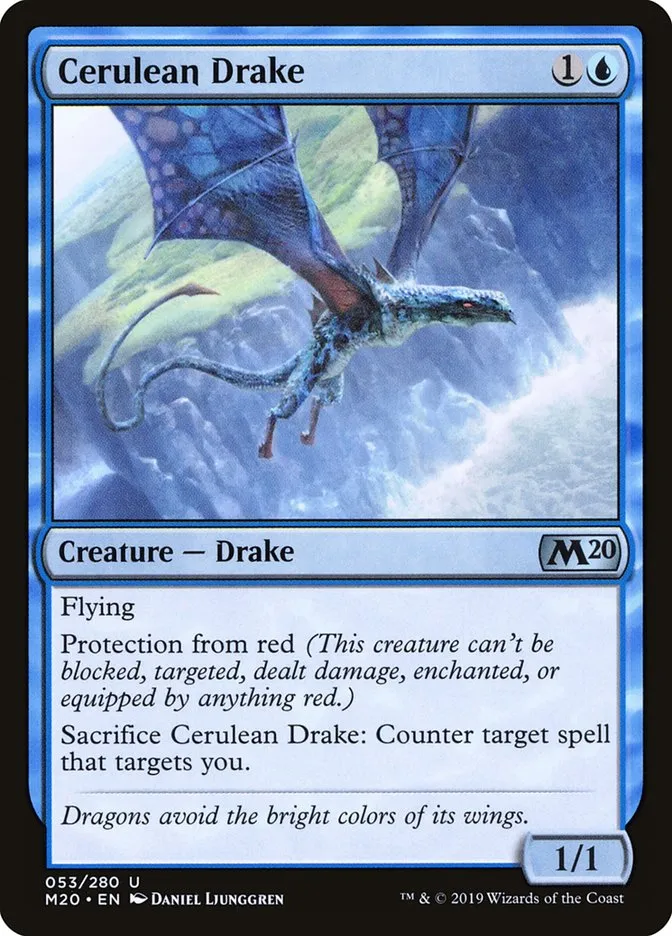 2019 Core Set 2020 Cerulean Drake [Foil] uncommon #53 uncommon card image