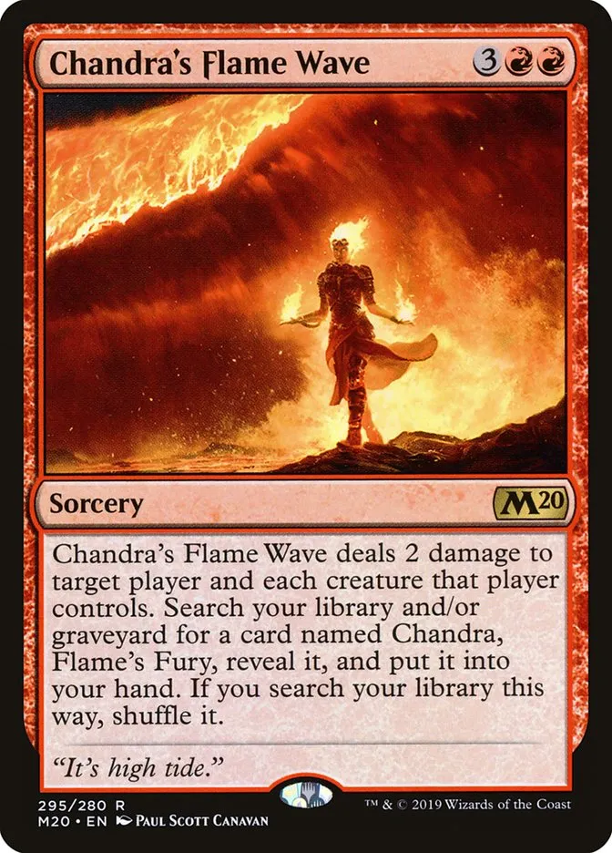 2019 Core Set 2020 Chandra's Flame Wave rare #295 rare card image