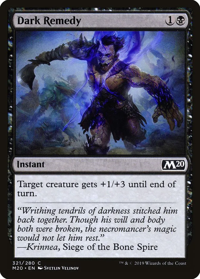 2019 Core Set 2020 Dark Remedy common #321 common card image