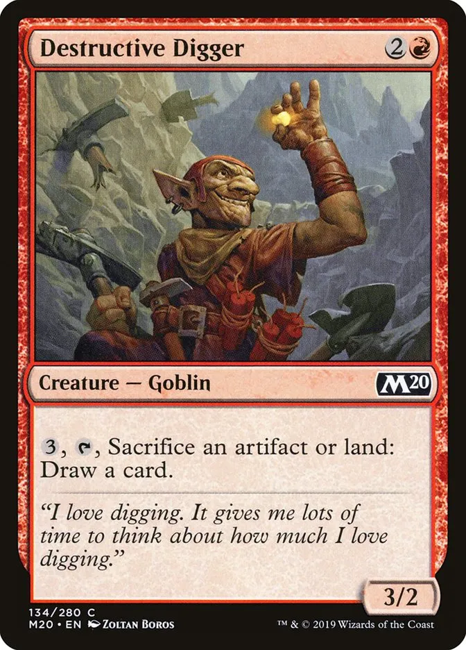 2019 Core Set 2020 Destructive Digger common #134 common card image