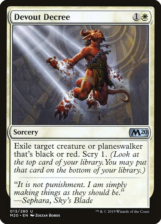 2019 Core Set 2020 Devout Decree uncommon #13 uncommon card image