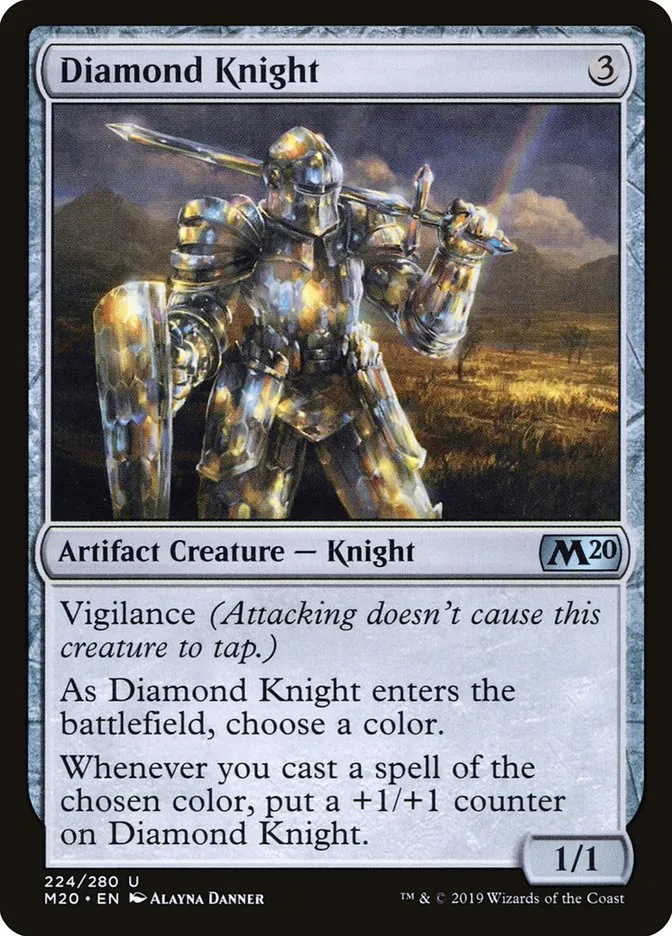 2019 Core Set 2020 Diamond Knight #224 uncommon card image