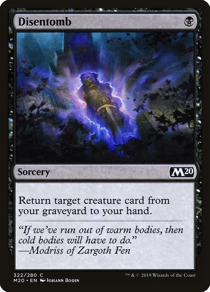 2019 Core Set 2020 Disentomb common #322 common card image
