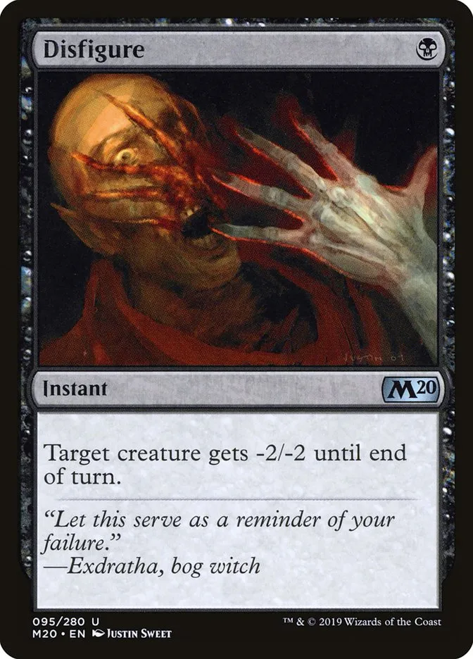 2019 Core Set 2020 Disfigure uncommon #95 uncommon card image