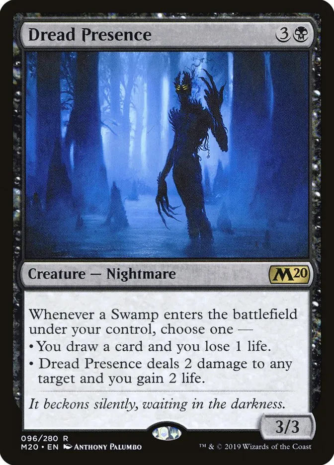 2019 Core Set 2020 Dread Presence rare #96 rare card image