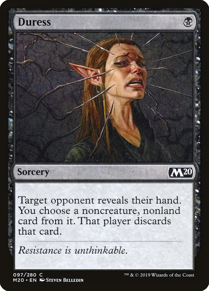 2019 Core Set 2020 Duress [Foil] common #97 common card image