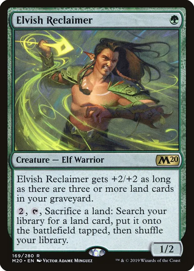 2019 Core Set 2020 Elvish Reclaimer rare #169 rare card image