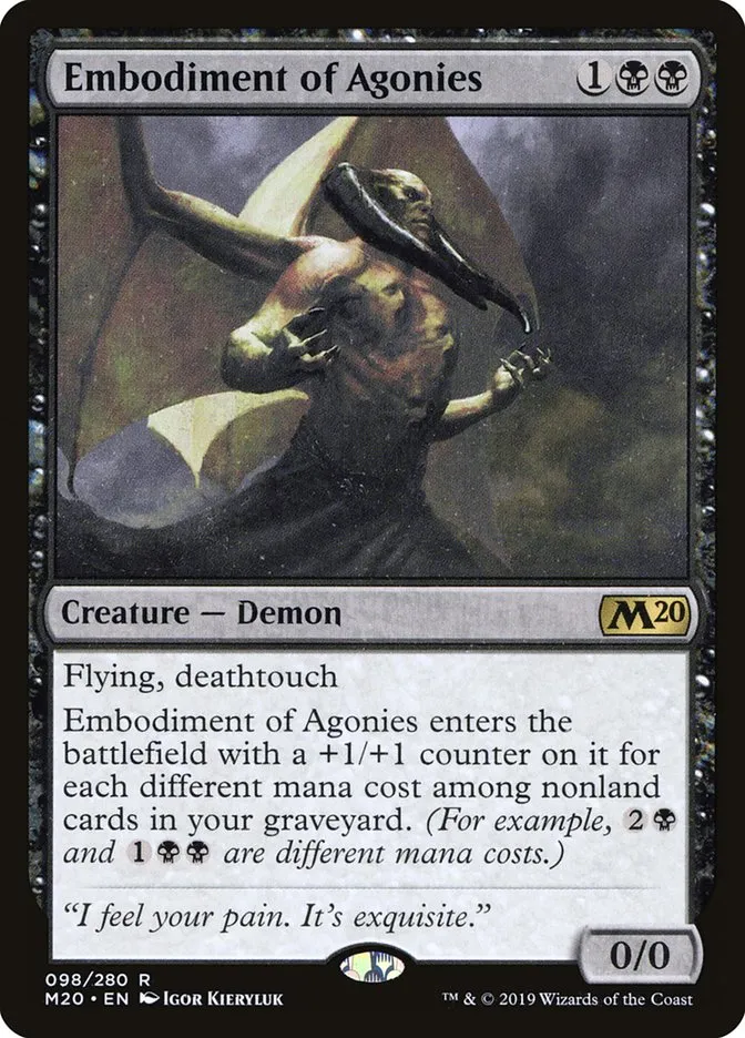 2019 Core Set 2020 Embodiment of Agonies rare #98 rare card image
