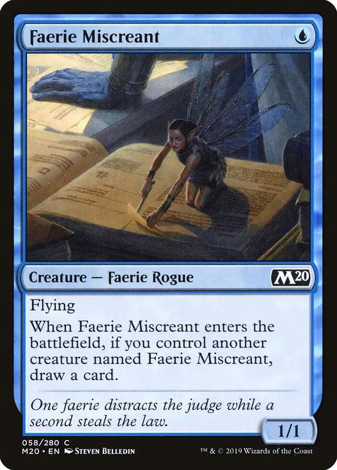 2019 Core Set 2020 Faerie Miscreant [Foil] common #58 common card image