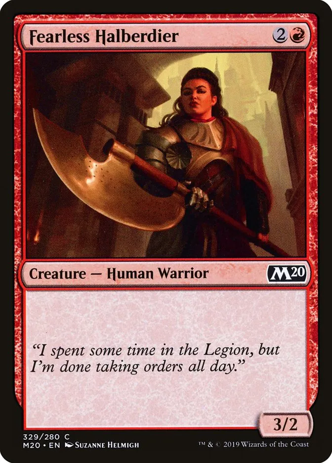 2019 Core Set 2020 Fearless Halberdier common #329 common card image