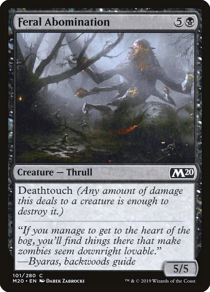 2019 Core Set 2020 Feral Abomination [Foil] common #101 common card image