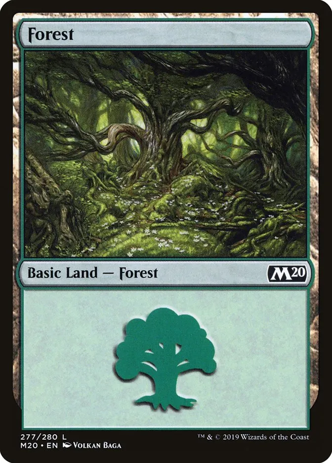2019 Core Set 2020 Forest common #277 common card image