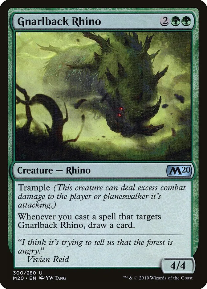 2019 Core Set 2020 Gnarlback Rhino #300 uncommon card image