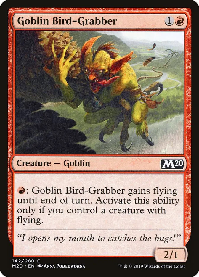 2019 Core Set 2020 Goblin Bird-Grabber [Foil] common #142 common card image