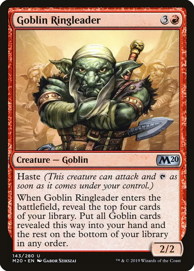 2019 Core Set 2020 Goblin Ringleader uncommon #143 uncommon card image