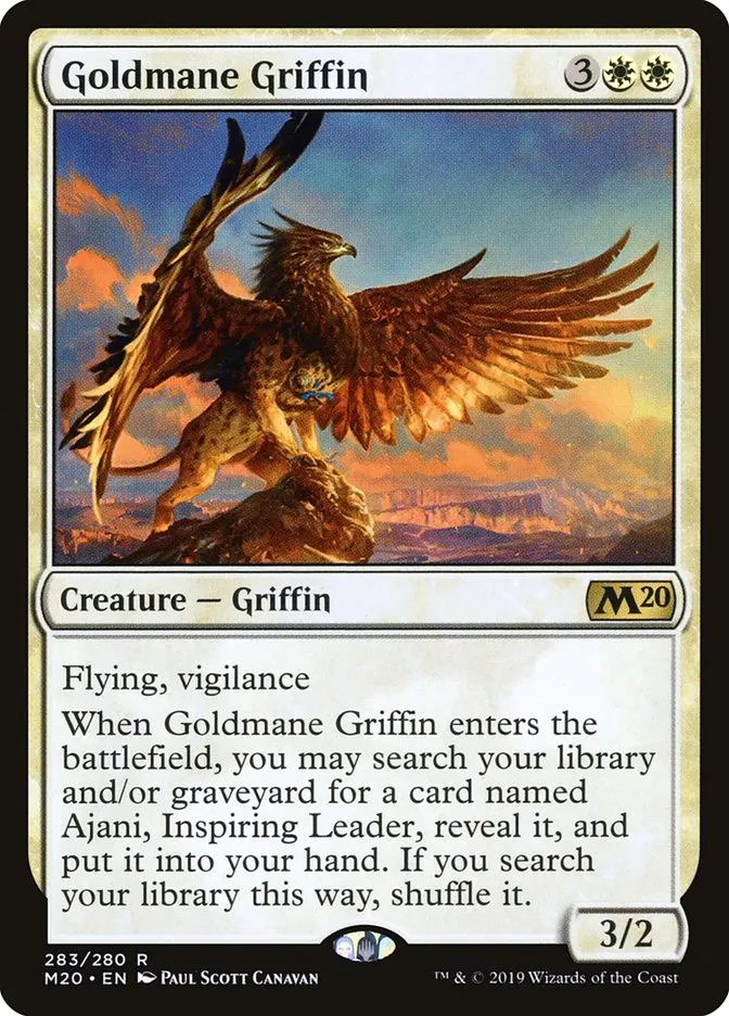 2019 Core Set 2020 Goldmane Griffin #283 rare card image