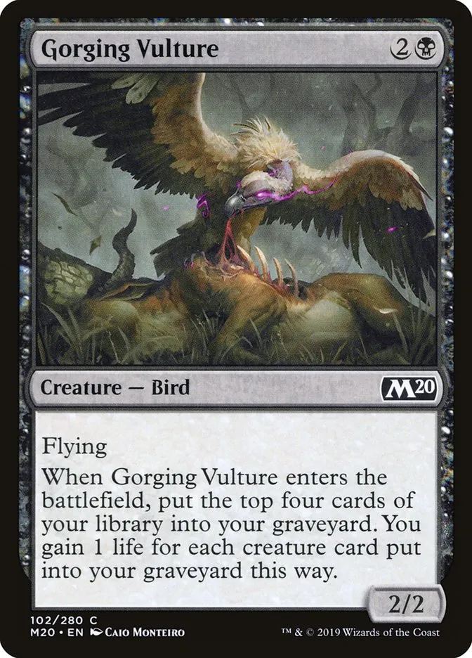 2019 Core Set 2020 Gorging Vulture [Foil] common #102 common card image