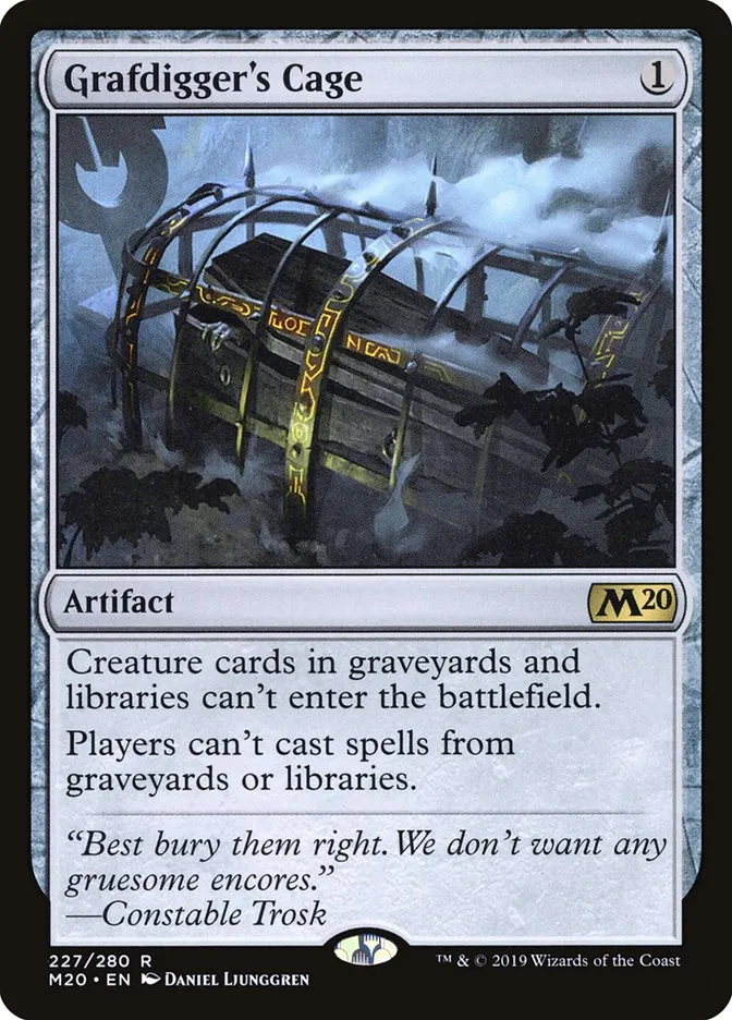 2019 Core Set 2020 Grafdigger's Cage rare #227 rare card image