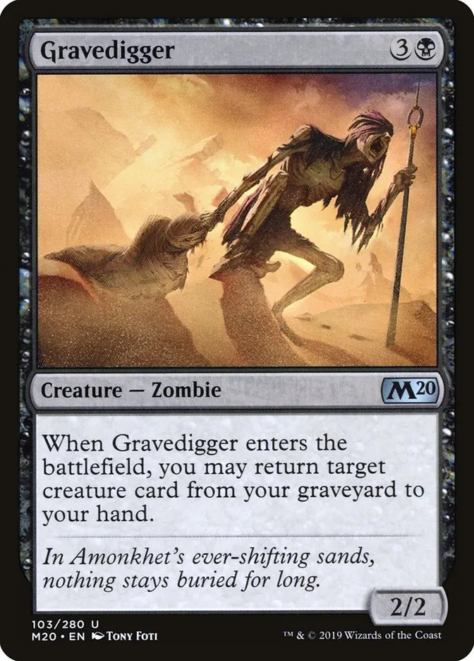 2019 Core Set 2020 Gravedigger uncommon #103 uncommon card image