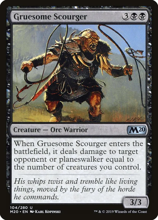 2019 Core Set 2020 Gruesome Scourger #104 uncommon card image