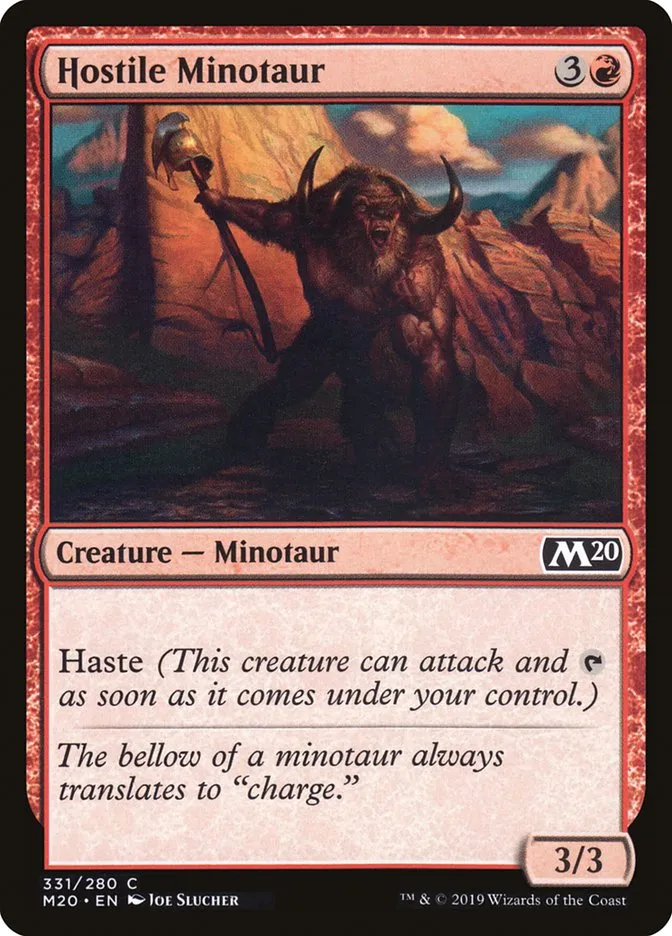 2019 Core Set 2020 Hostile Minotaur common #331 common card image