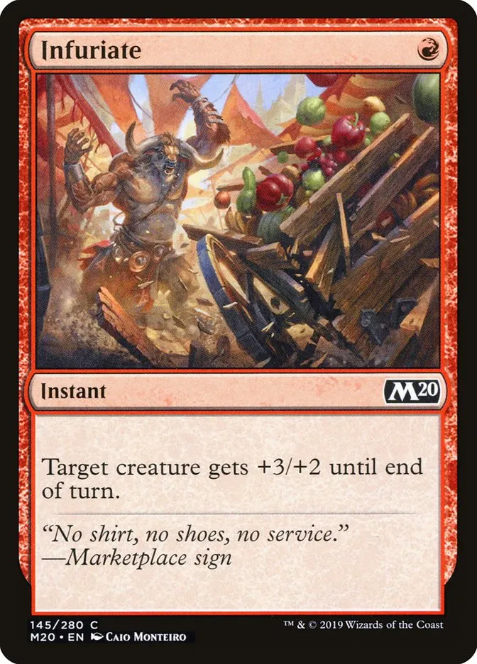 2019 Core Set 2020 Infuriate common #145 common card image