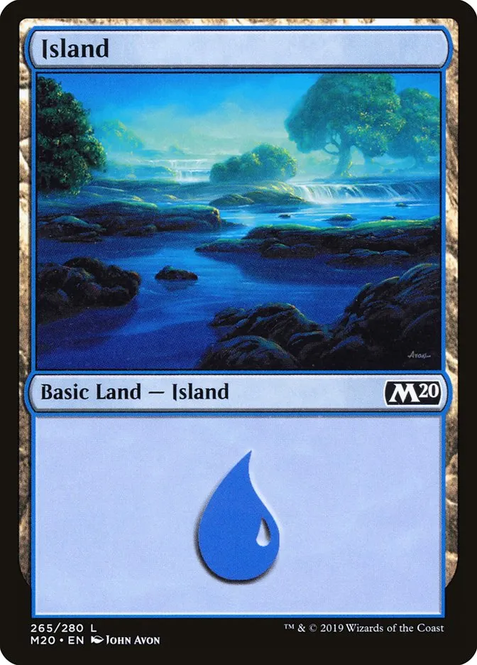 2019 Core Set 2020 Island #265 common card image